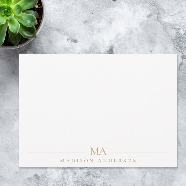 Minimalist Monogram Initials Modern Professional Note Card (Creator Uploaded)