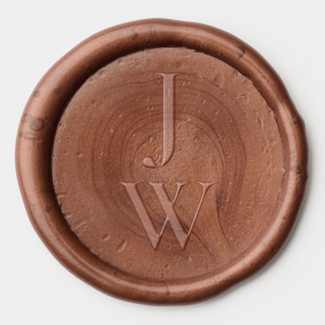 Minimalist Monogram Initials Wedding Wax Seal Sticker (Front)