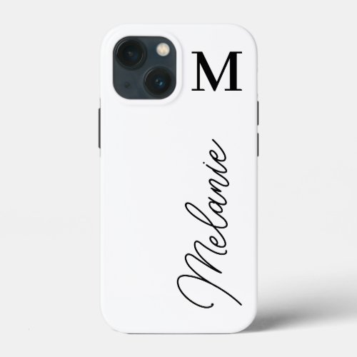 Minimalist Monogram iPhone Case  Black White