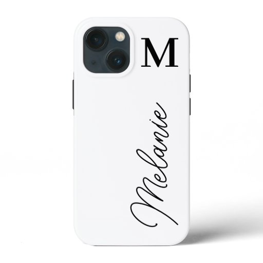 Minimalist Monogram iPhone Case | Black White