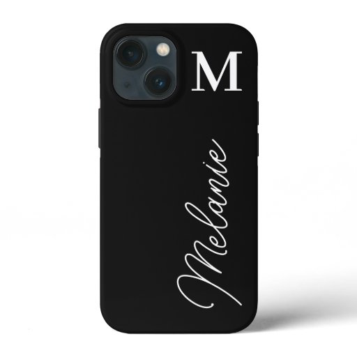 Minimalist Monogram iPhone Case | Black White