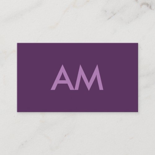 Minimalist Monogram Lavender Violet Background Business Card