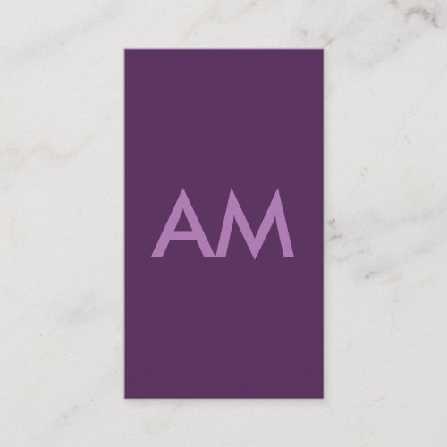 Minimalist Monogram Lavender Violet Background Business Card