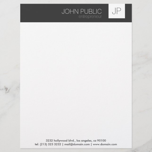 Minimalist Monogram Letterhead (Front)