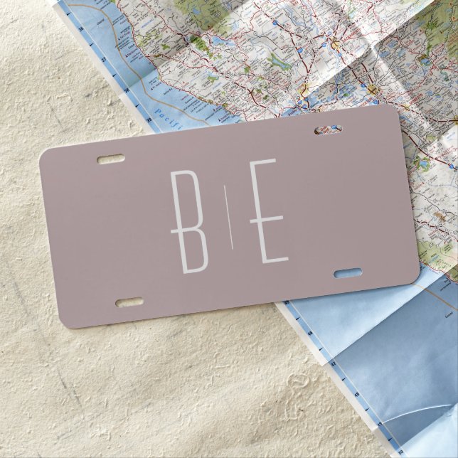 Minimalist Monogram License Plate (In Situ)