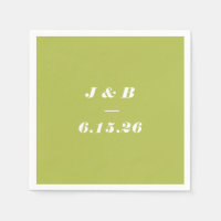 Minimalist Monogram Lime Chartreuse Wedding Custom