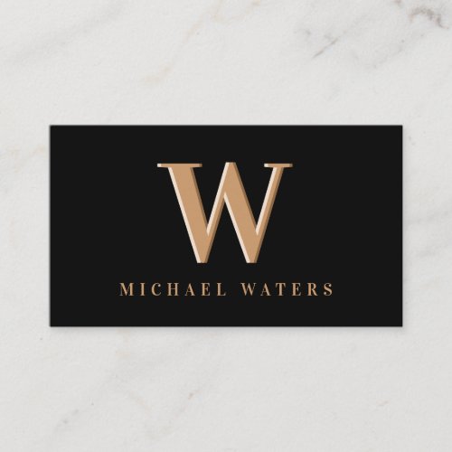 Minimalist Monogram Logo Embossed Effect Business  Business Card