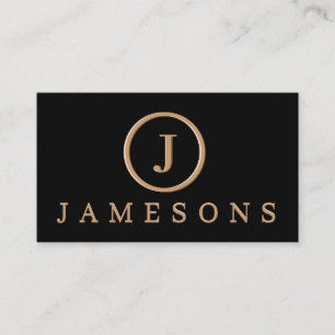 Minimalist Monogram Logo Embossed Effect Business  Card