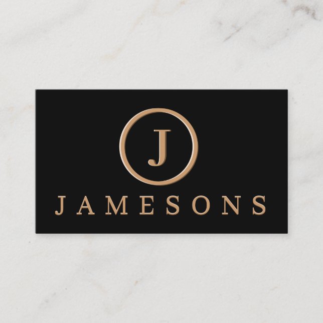 Minimalist Monogram Logo Embossed Effect Business  Card (Front)
