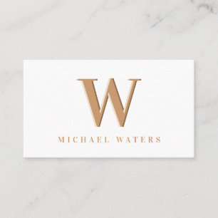Minimalist Monogram Logo Embossed Effect Business Card