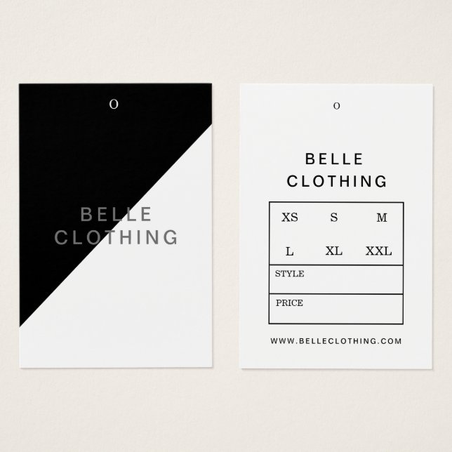 Minimalist Monogram Modern Business Hang tag (Front & Back)