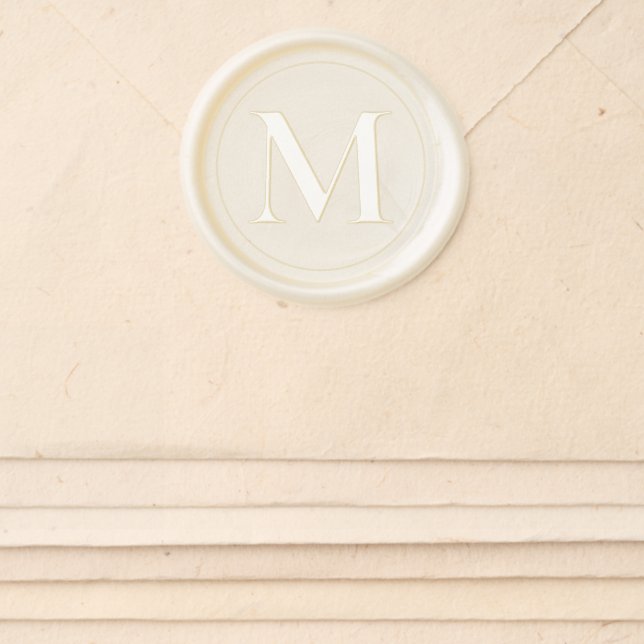 Minimalist Monogram Modern Custom Wedding Wax Seal Sticker (Front)