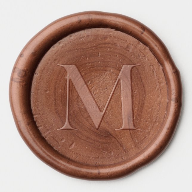 Minimalist Monogram Modern Custom Wedding Wax Seal Sticker (Front)