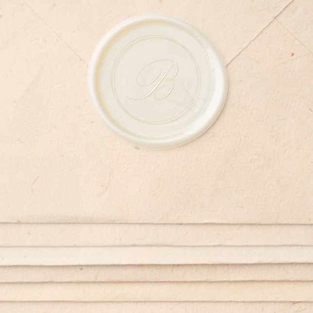 Minimalist Monogram Modern Custom Wedding Wax Seal Sticker (Front)