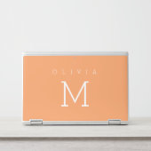 Minimalist Monogram Modern Orange HP Laptop Skin | Zazzle