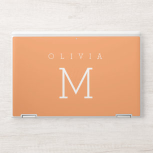 Minimalist Monogram Modern Orange HP Laptop Skin