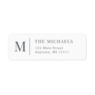 Minimalist Monogram Modern Return Address Label