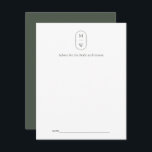 Minimalist Monogram Moss Green Wedding Advice Card<br><div class="desc">Minimalist Monogram Moss Green Wedding Advice Card. Personalize the custom text above. You can find additional coordinating items in our "Minimalist Monogram Sage Green & Moss Green Wedding" collection. ***PLEASE NOTE: ALL OF THE WORDING AND TEXT AND BACKGROUND COLOR IS EDITABLE. You can change all of the words and you...</div>