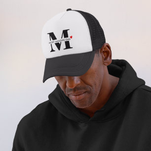 Minimalist Monogram Most Amazing Dad With Initial Trucker Hat
