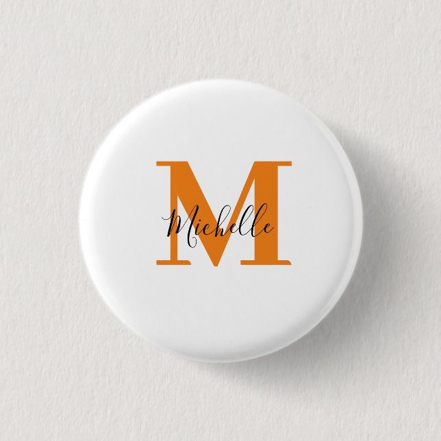 Minimalist Monogram Name and Initials Button (Front)