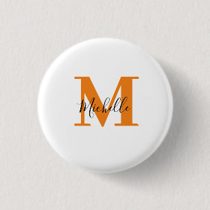 Minimalist Monogram Name and Initials Button