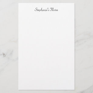 Minimalist Monogram Name Custom Color Black White Stationery