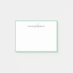 Minimalist monogram name modern post-it notes