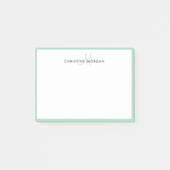 Minimalist monogram name modern post-it notes (Front)