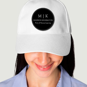Minimalist Monogram or Add Logo Business Black Patch