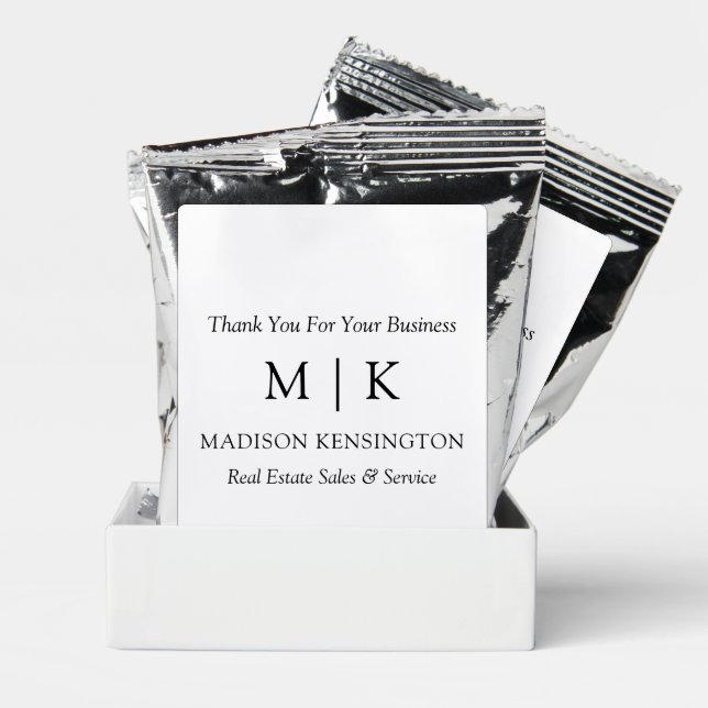 Minimalist Monogram or Add Logo Business Coffee Drink Mix (Pair)