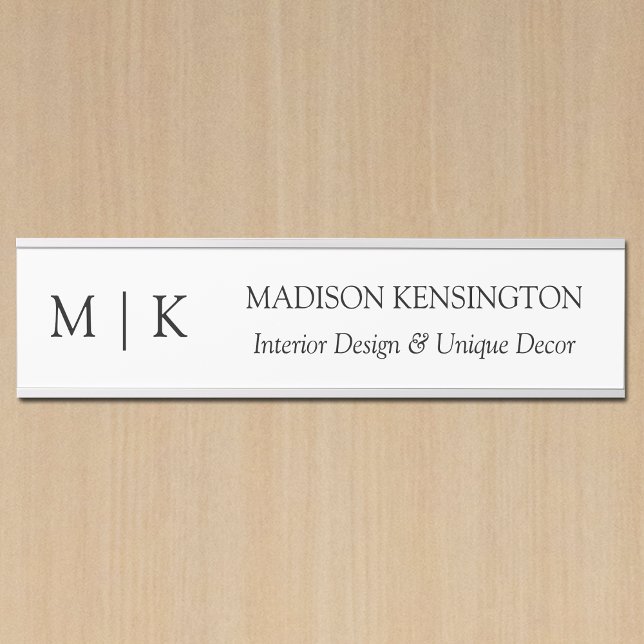 Minimalist Monogram or Add Logo Business Door Sign (Edit to Customize text, colors and more)