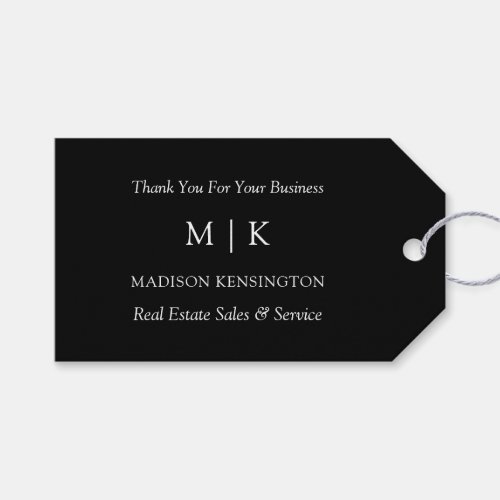 Minimalist Monogram or Add Logo Business Gift Tags