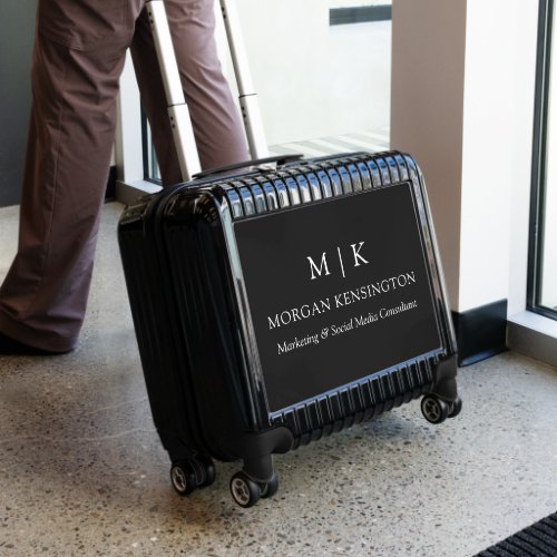 Minimalist Monogram or Add Logo Business Luggage