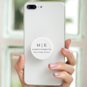 Minimalist Monogram or Add Logo Business PopSocket