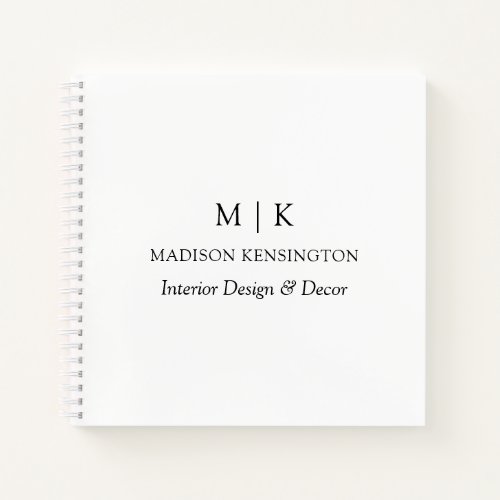 Minimalist Monogram or Add Logo Business Square Notebook