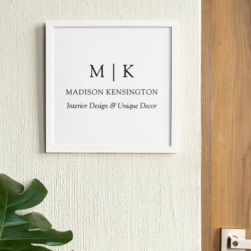 Minimalist Monogram or Add Logo Business Wall Tile