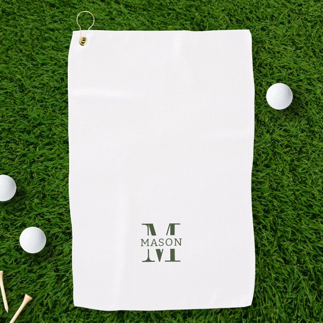 Minimalist Monogram Personalized Golf Towel (Creator Uploaded)