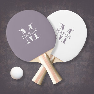Minimalist Monogram Personalized Ping Pong Paddle