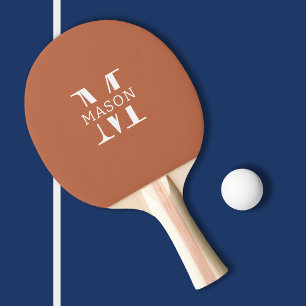 Minimalist Monogram Personalized Ping Pong Paddle