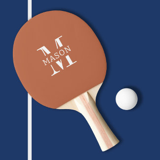 Minimalist Monogram Personalized Ping Pong Paddle