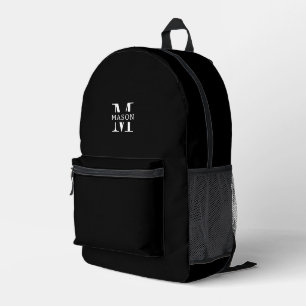 Minimalist Monogram Personalized Printed Backpack