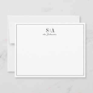 Set of 10 Mini Personalized Thank You Note Cards Monogram Initial Blank Note Cards A1 Cards /& Envelopes If Shop Owner Prints