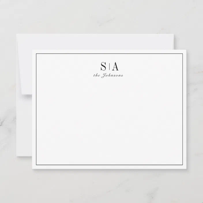 Contemporary Elegant Monogram Personalized Stationery Note Cards with Envelopes