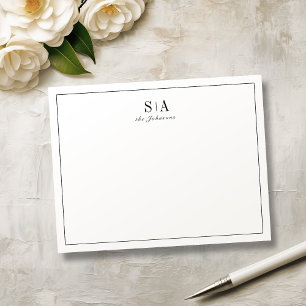Minimalist monogram personalized Stationery Note Card