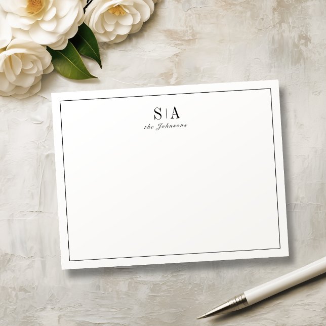 Minimalist monogram personalized Stationery Note Card (Minimalist monogram personalized Stationery Note Card)