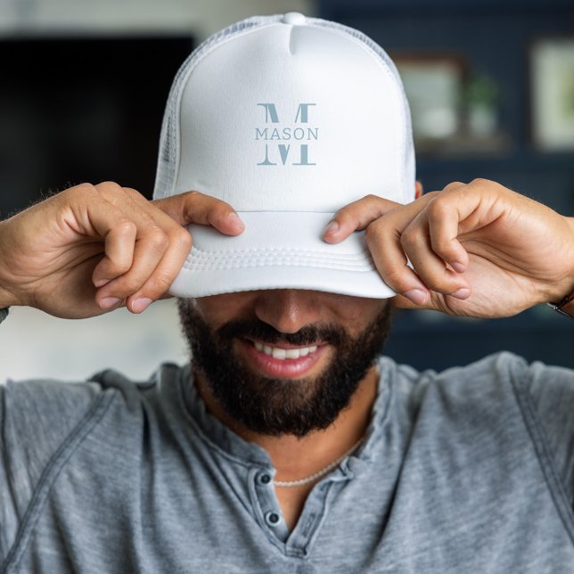 Minimalist Monogram Personalized Trucker Hat (Creator Uploaded)