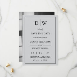 Minimalist Monogram Photo Save The Date
