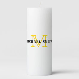 Minimalist Monogram Pillar Candle