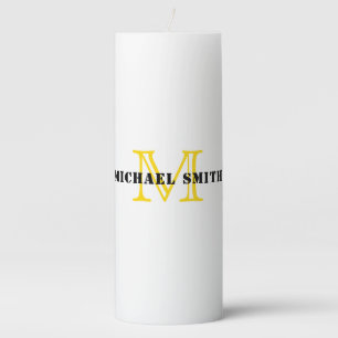 Minimalist Monogram Pillar Candle
