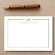 Minimalist Monogram Pine Green Note Card | Zazzle